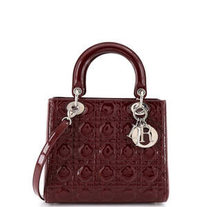 Christian Dior Medium Lady Dior Bag Cannage Quilt Patent